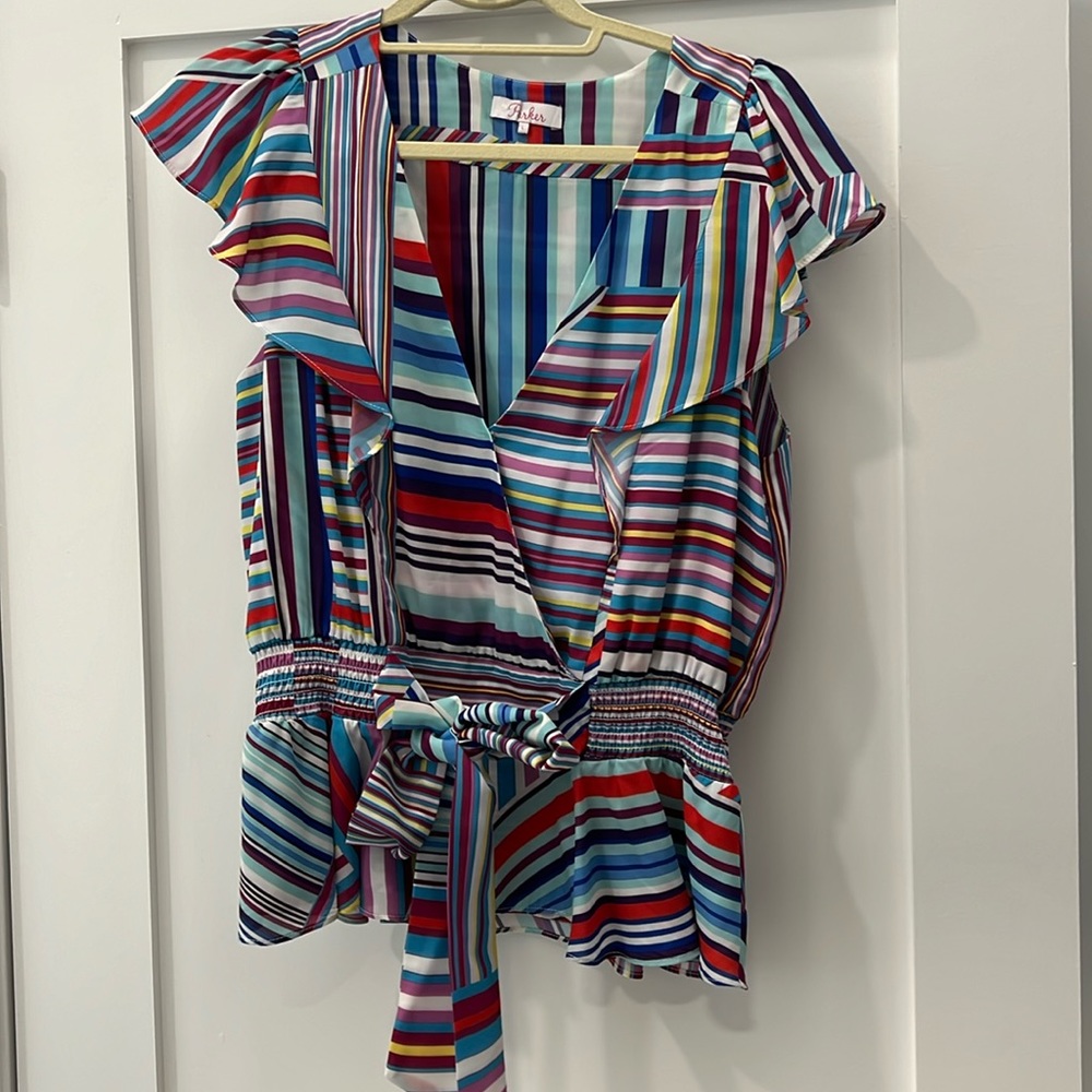 Parker colorful ruffle blouse